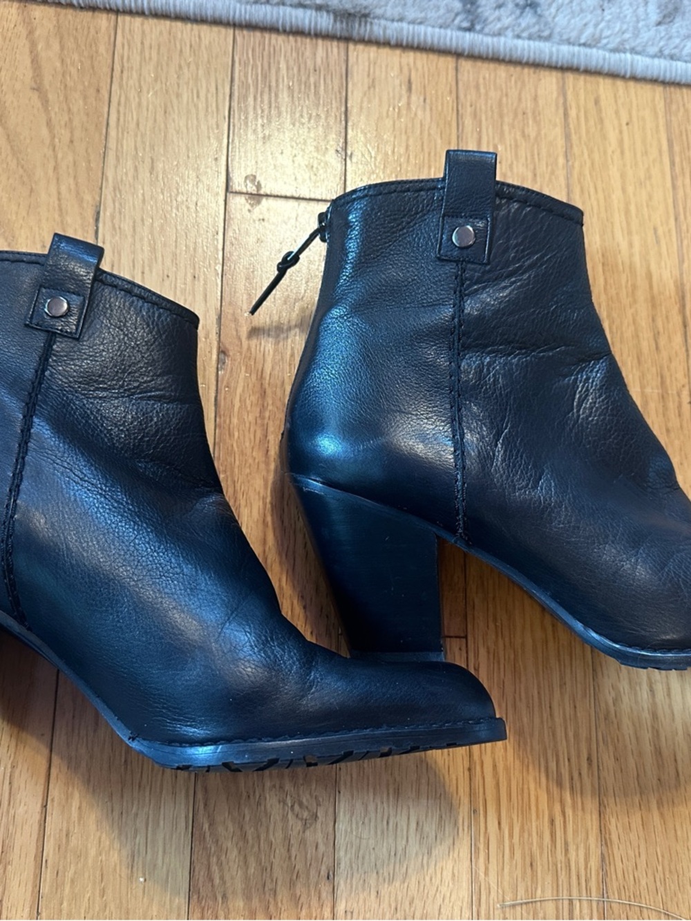 Stuart Weitzman Classic Black Leather Ankle Bootie - Women Size 8